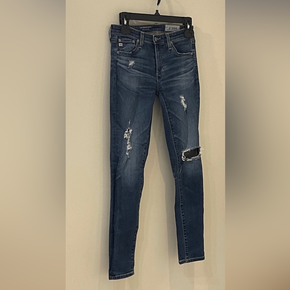 AG Adriano Goldschmied Ripped Skinny Jeans Medium Wash